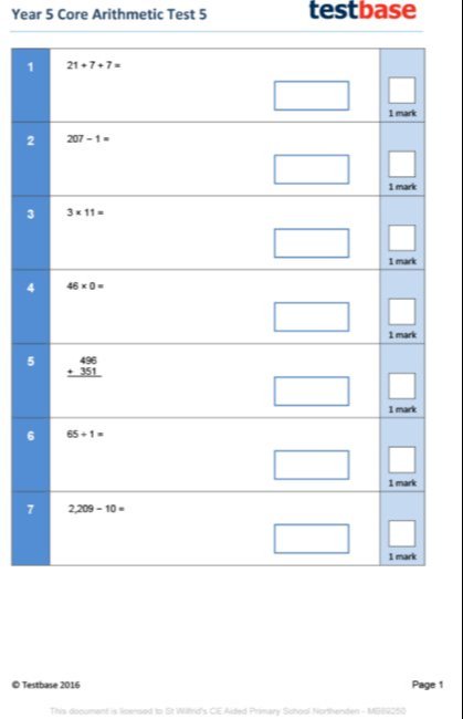 <p>Year 5 Test 5</p>