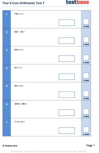 <p>Year 6 Test 7</p>