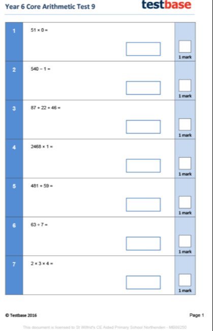 <p>Year 6 Test 9</p>